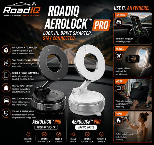 RoadIQ AeroLock™ Pro | Premium Vacuum Phone Mount